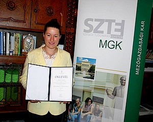 Köztársasági Ösztöndíjat kapott a Mezőgazdasági Kar hallgatója